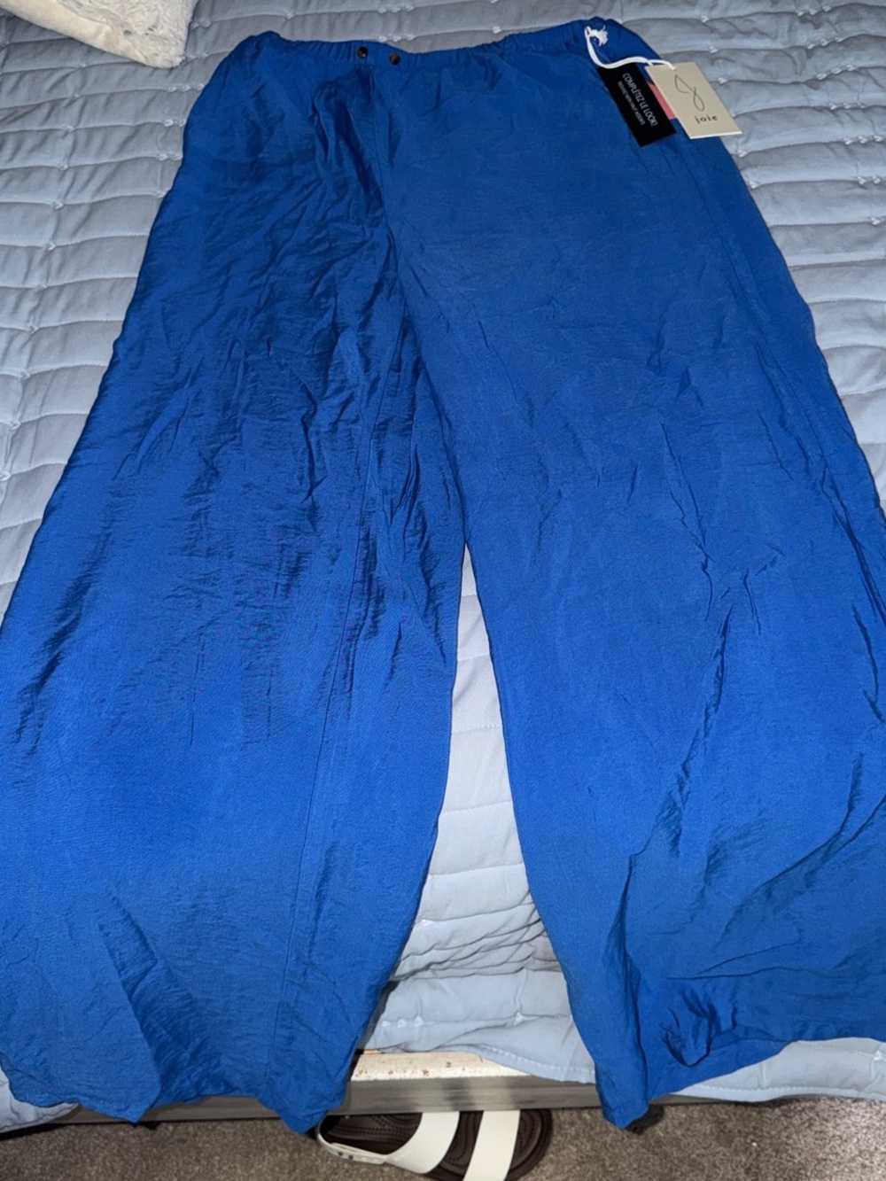 Joie Vibrant Blue Elastic Waist Linen Pants
